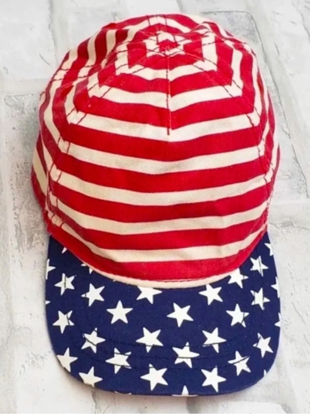 OLD NAVY Toddler Flag Hat XS Red White Blue USA Patriotic Baseball Cap